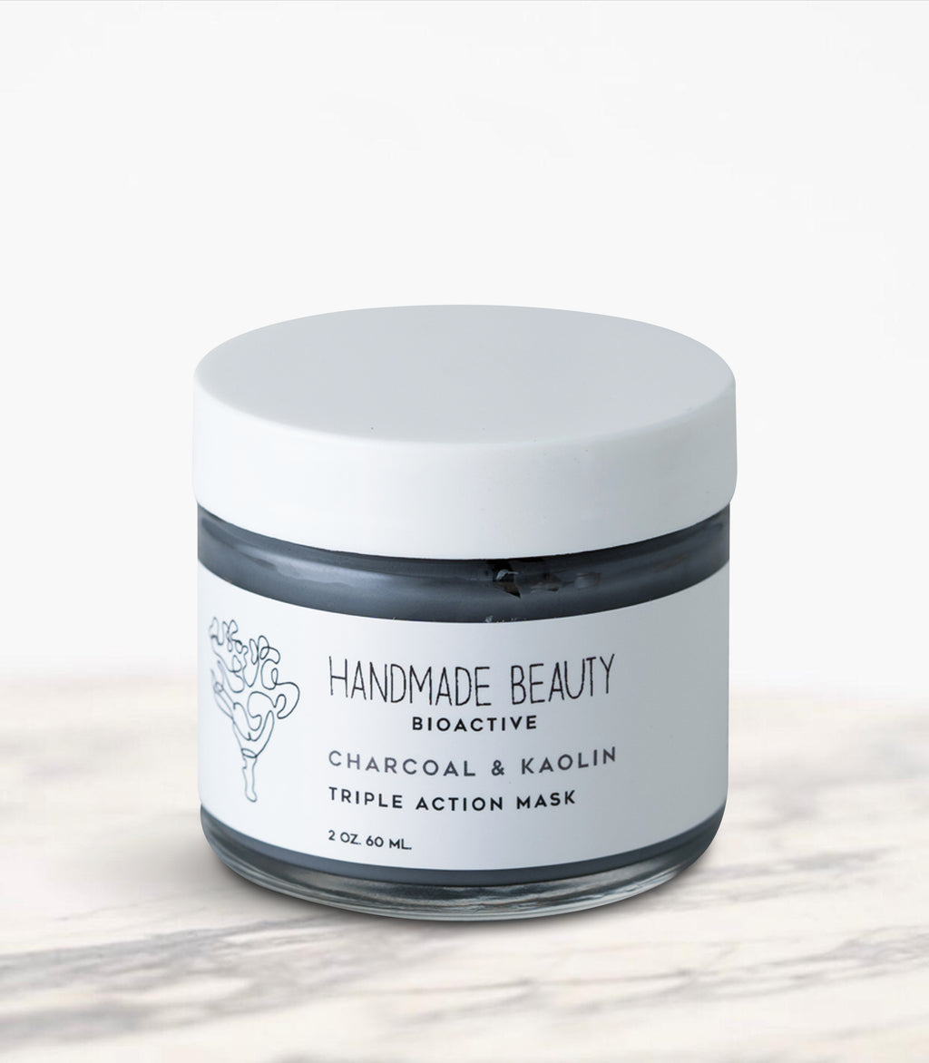 Charcoal & Kaolin Triple Action Mask 2 oz (60 ml) - Handmade Beauty Cosmetics
