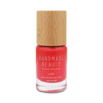 Nail Polish Non Toxic Color Mamey - Handmade Beauty Nail Polish Nail Polish Non Toxic Color Mamey Mamey’s warm coral tone , an orange full of serenity and elegance. Size: 11 ml Formulation The perfect dose of pigments in the formulation guarantees a covering effect. Contains ingredients specifically designed to strengthen nail’s resistance like organic silicon. Easy Apply Fast and precise application due to its brush.  An ergonomic cap for easy use. How to use: to obtain an optimal result by extending 