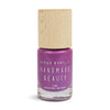 Nail Polish Non Toxic Color Plum - Handmade Beauty Nail Polish Nail Polish Non Toxic Color Plum The charm of mauve, plums skin before ripening, a field of lilac relaxing and balancing. Size: 10 ml Formulation The perfect dose of pigments in the formulation guarantees a covering effect. Contains ingredients specifically designed to strengthen nail’s resistance like organic silicon. Easy Apply Fast and precise application due to its brush.  An ergonomic cap for easy use. How to use: to obtain an optimal re